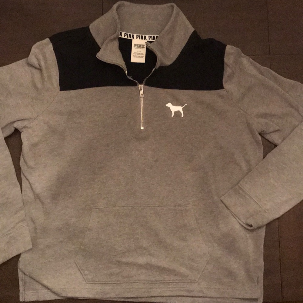 PINK quarter zip pullover sweatshirt. Size large.